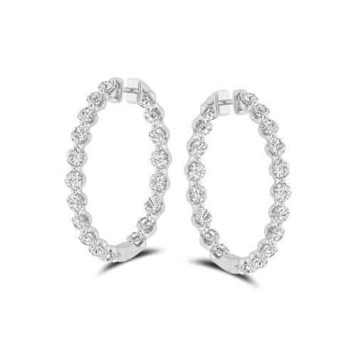 Novello Lab-grown Diamonds Inside-Out Hoops 5 Ct. T.w. in 10K White Gold