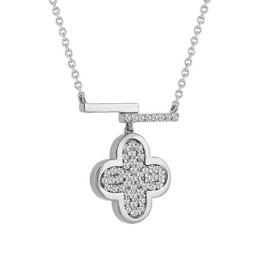 0.18 Ct. T.w. "labgrown Diamond" Clover Necklace