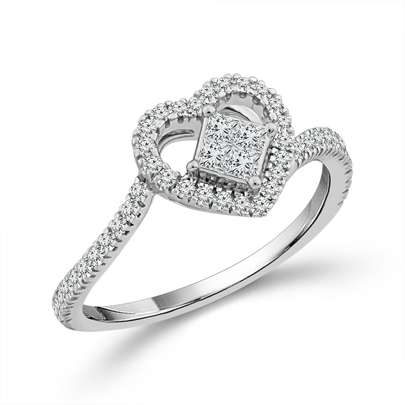 Novello Lab-grown Diamonds Heart Promise Ring - 0.44 Ct. T.w.