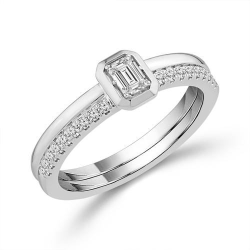 Lab-grown Diamonds Emerald-cut Engagement Ring - 0.45 Ct. T.w.