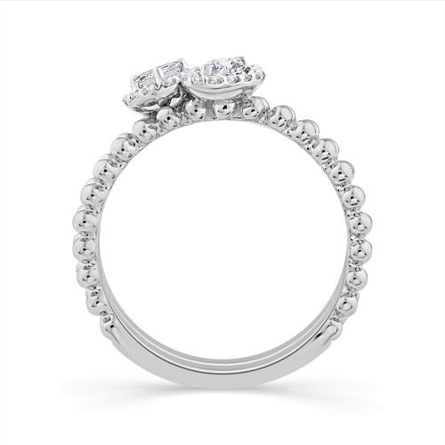 Bella By Ovani® Lab-grown Diamonds Toi Et Moi Halo Engagement Ring - 0.45 Ct. T.w.