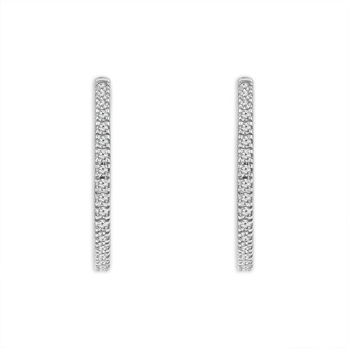 0.55 Ct. T.w. Lab-grown Diamond Inside Out Hoop Earrings In 14kt White Gold