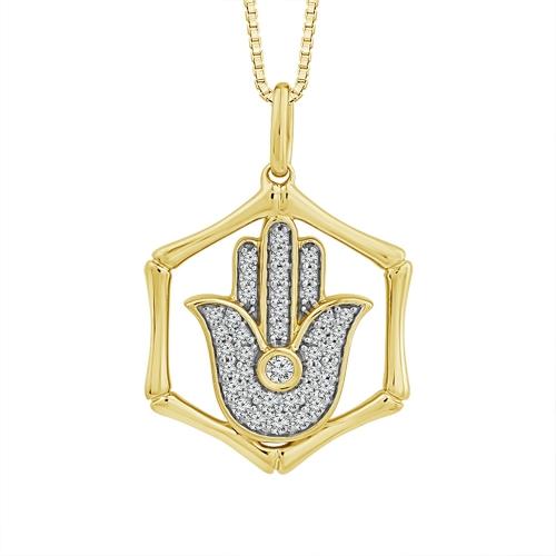 1/4 Ct. T.w. Lab-grown Diamond Hamsa Hand Pendant
