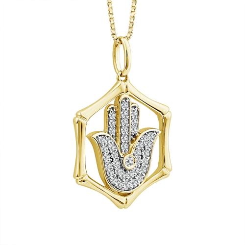 1/4 Ct. T.w. Lab-grown Diamond Hamsa Hand Pendant