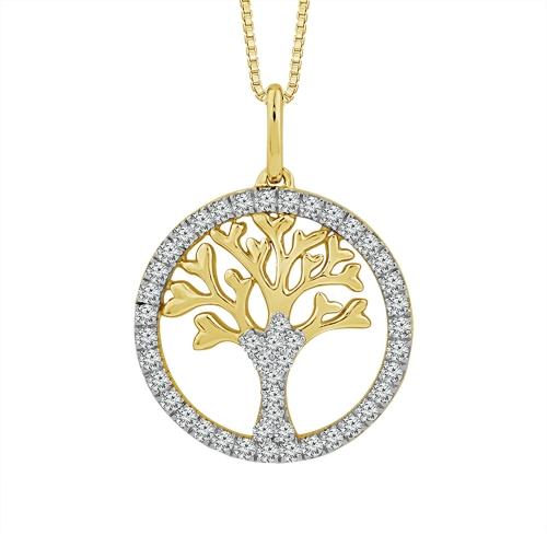 0.35 Ct. T.w. Lab-grown Diamond Tree Circle Pendant
