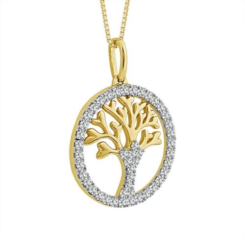 0.35 Ct. T.w. Lab-grown Diamond Tree Circle Pendant