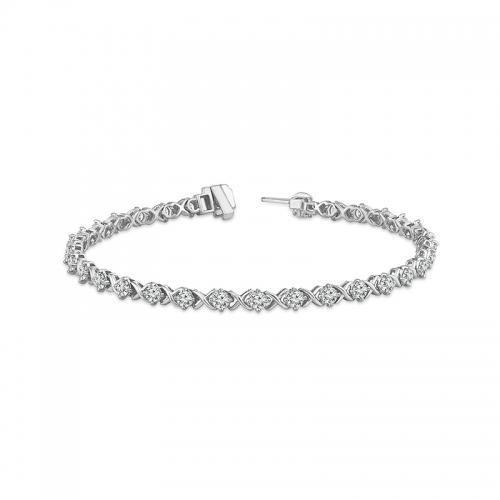 Novello Lab-grown Diamonds Tennis Bracelet 3 Ct. T.w. in 14K White Gold