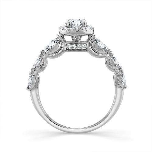 Novello Lab-grown Diamonds Round Halo Bridal Ring 1.50 Ct. T.w. in 14K White Gold