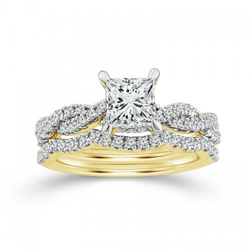 Novello Lab-grown Diamonds Princess-cut Infinity Bridal Set - 1.25 Ct. T.w.