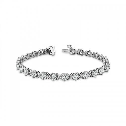 Novello Lab-grown Diamonds X-Link Tennis Bracelet 6.50 Ct. T.w. in 14K White Gold
