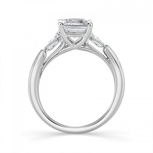 Novello Lab-grown Diamonds Emerald-cut Bridal Ring - 2.60 Ct. T.w. in 14K White Gold (IGI-certified Diamonds)