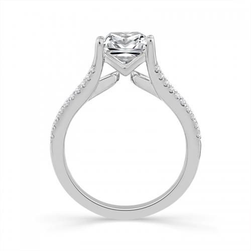 Novello Lab-grown Diamonds Princess-Cut Bridal Ring - 2.85 Ct. T.w. in 14K White Gold (IGI-certified Diamonds)