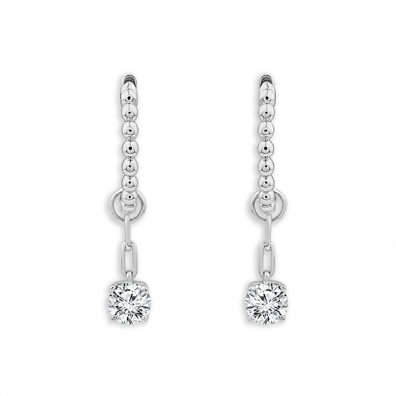 Novello Lab-grown Diamonds Dangling Solitaire Earrings - 0.52 Ct. T.w.