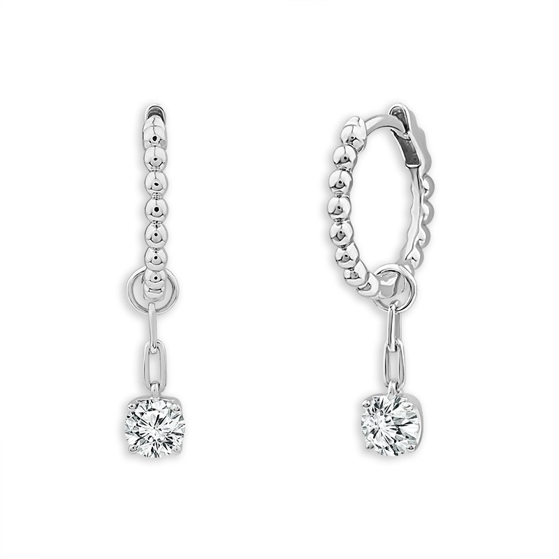 Novello Lab-grown Diamonds Dangling Solitaire Earrings - 0.52 Ct. T.w.