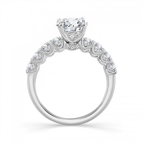 Novello Lab-grown Diamonds Round Bridal Ring - 3.02 Ct. T.w. in 14K White Gold (IGI-certified Diamonds)