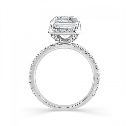 Novello Lab-grown Diamonds Emerald-cut Bridal Set - 5.06 Ct. T.w. in 14K White Gold (IGI-certified Diamonds)