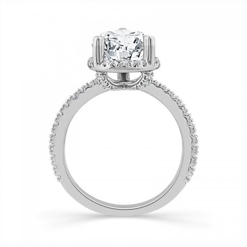 Novello Lab-grown Diamonds Pear Halo Bridal Ring - 3.59 Ct. T.w. in 14K White Gold (IGI-certified Diamonds)