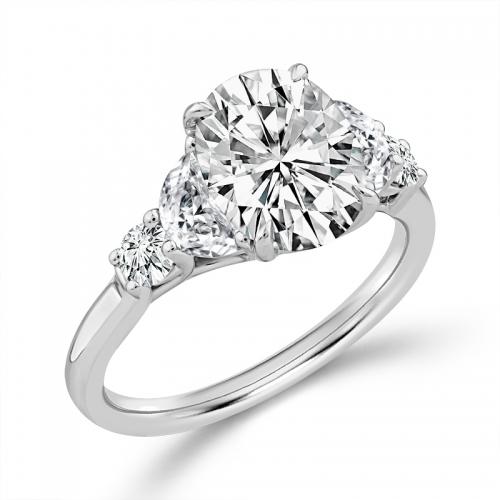 Novello Lab-grown Diamonds 5-Stone Bridal Ring - 3.10 Ct. T.w. in 14K White Gold (IGI-certified Diamonds)