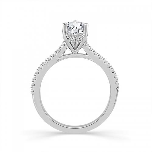 Novello Lab-grown Diamonds Pear Bridal Ring - 1.42 Ct. T.w. in 14K White Gold (IGI-certified Diamonds)