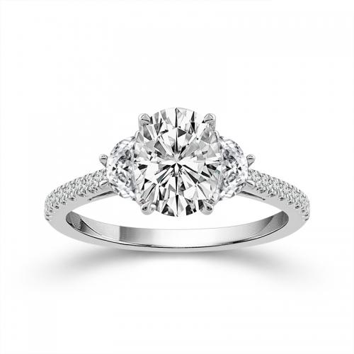 Novello Lab-grown Diamonds Bridal Ring - 2.26 Ct. T.w. in 14K White Gold (IGI-certified Diamonds)
