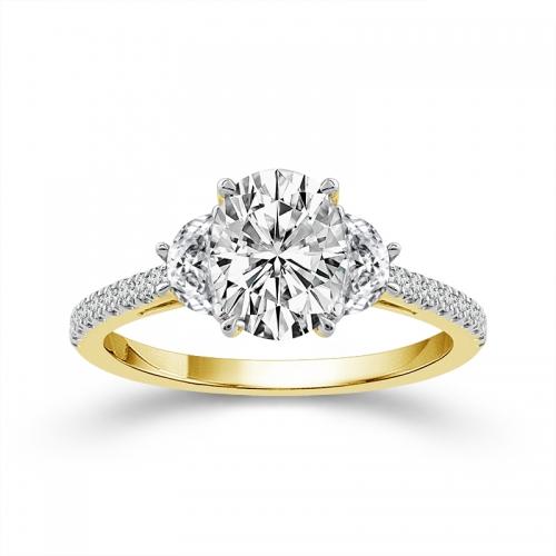 Novello Lab-grown Diamonds Bridal Ring - 2.26 Ct. T.w. in 14K Yellow Gold (IGI-certified Diamonds)