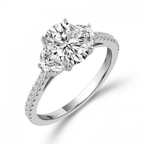Novello Lab-grown Diamonds Bridal Ring - 2.26 Ct. T.w. in 14K White Gold (IGI-certified Diamonds)