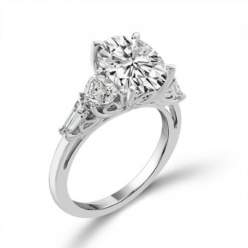 Novello Lab-grown Diamonds Bridal Ring - 4.03 Ct. T.w. in 14K White Gold (IGI-certified Diamonds)