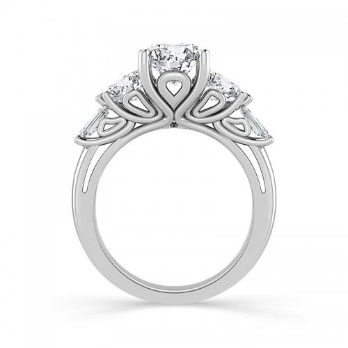 Novello Lab-grown Diamonds Bridal Ring - 4.03 Ct. T.w. in 14K White Gold (IGI-certified Diamonds)