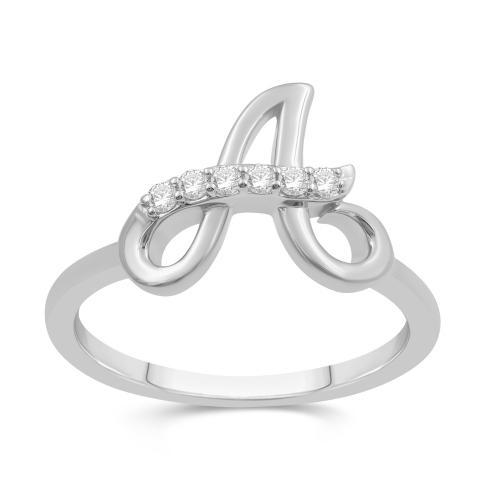 Love Spell® Lab-grown Diamonds Letter A Initial Ring - 0.10 Ct. T.w.