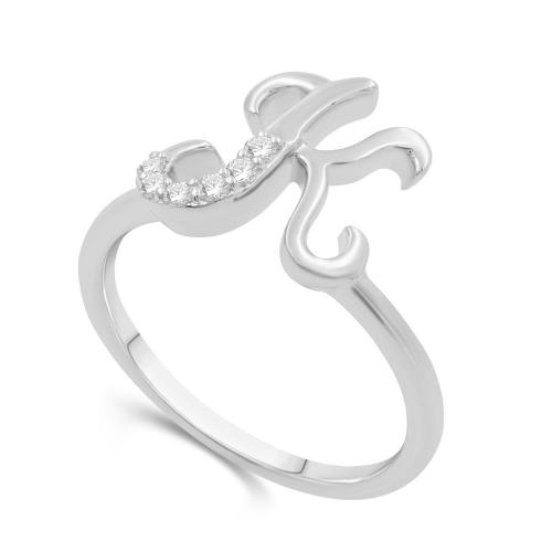 Love Spell® Lab-grown Diamonds Letter K Initial Ring - 0.10 Ct. T.w.