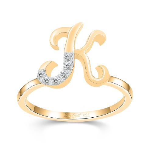 Love Spell® Lab-grown Diamonds Letter K Initial Ring - 0.10 Ct. T.w.
In Vermeil