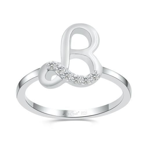 Love Spell® Lab-grown Diamonds Letter B Initial Ring - 0.10 Ct. T.w.