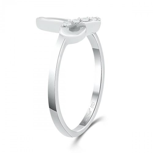 Love Spell® Lab-grown Diamonds Letter B Initial Ring - 0.10 Ct. T.w.