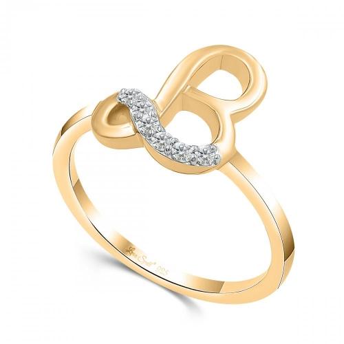 Love Spell® Lab-grown Diamonds Letter B Initial Ring - 0.10 Ct. T.w.