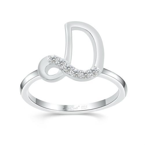Love Spell® Lab-grown Diamonds Letter D Initial Ring - 0.10 Ct. T.w.