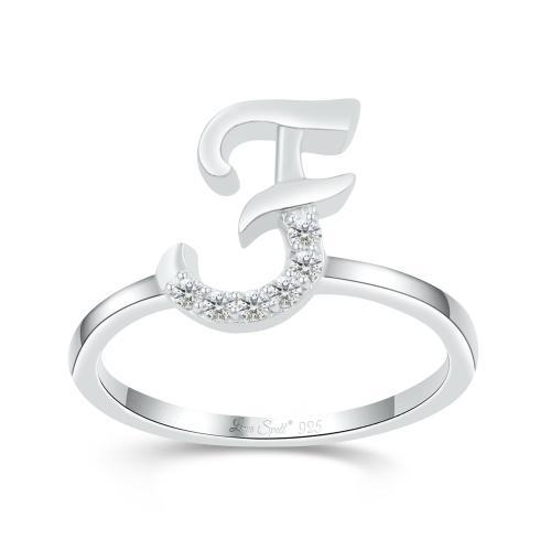 Love Spell® Lab-grown Diamonds Letter F Initial Ring - 0.10 Ct. T.w.