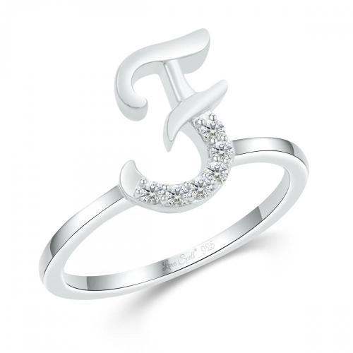 Love Spell® Lab-grown Diamonds Letter F Initial Ring - 0.10 Ct. T.w.