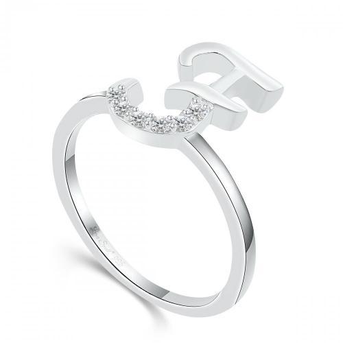 Love Spell® Lab-grown Diamonds Letter F Initial Ring - 0.10 Ct. T.w.