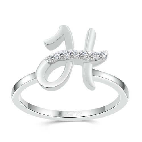 Love Spell® Lab-grown Diamonds Letter H Initial Ring - 0.10 Ct. T.w.