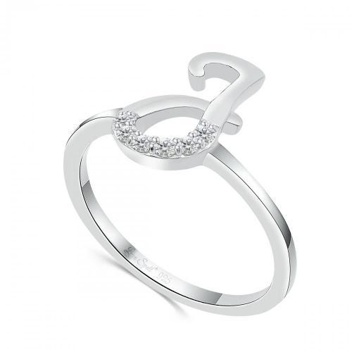 Love Spell® Lab-grown Diamonds Letter J Initial Ring - 0.10 Ct. T.w.