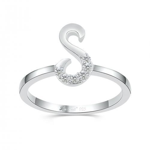 Love Spell® Lab-grown Diamonds Letter S Initial Ring - 0.10 Ct. T.w.