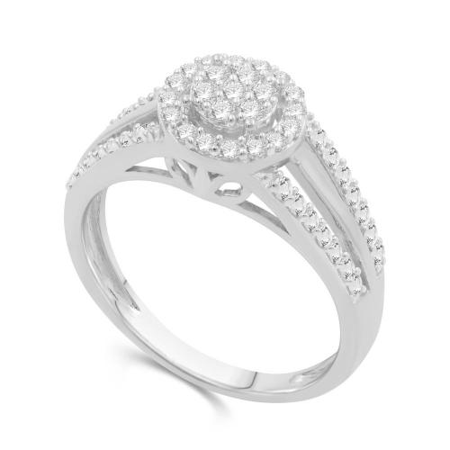 Love Spell® Lab-grown Diamonds Halo Composite Split Shank Ring - 0.50 Ct. T.w.