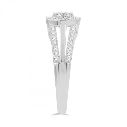 Love Spell® Lab-grown Diamonds Halo Composite Split Shank Ring - 0.50 Ct. T.w.