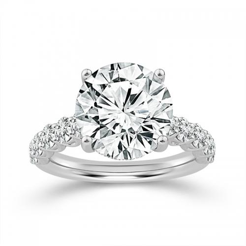 Novello Lab-grown Diamonds Bridal Ring - 6.21 Ct. T.w. in 14K White Gold (IGI-certified Diamonds)