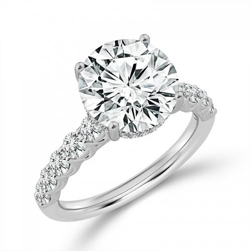 Novello Lab-grown Diamonds Bridal Ring - 6.21 Ct. T.w. in 14K White Gold (IGI-certified Diamonds)