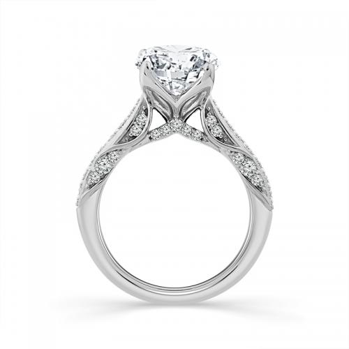 Novello Lab-grown Diamonds Bridal Ring - 4.69 Ct. T.w. in 14K White Gold (IGI-certified Diamonds)