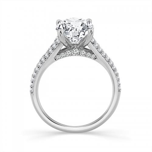 Novello Lab-grown Diamonds Oval Bridal Ring - 4.02 Ct. T.w. in 14K White Gold (IGI-certified Diamonds)