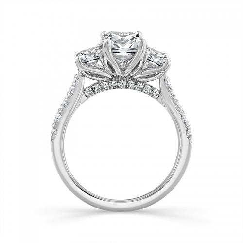 Novello Lab-grown Diamonds Emerald-cut Bridal Ring - 3.11 Ct. T.w. in 14K White Gold (IGI-certified Diamonds)