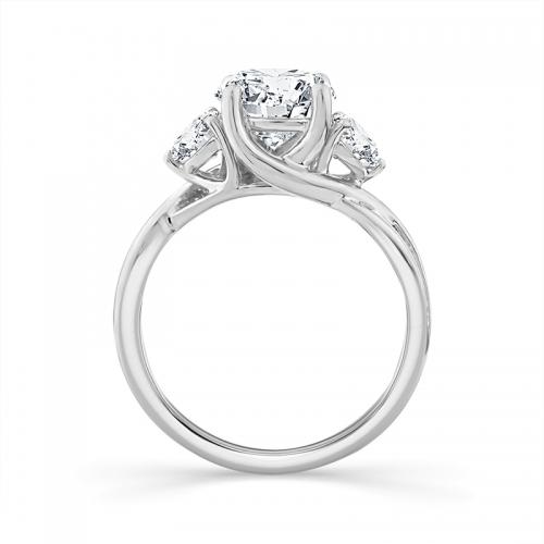 Novello Lab-grown Diamonds Round Bridal Ring - 2.85 Ct. T.w. in 14K White Gold (IGI-certified Diamonds)