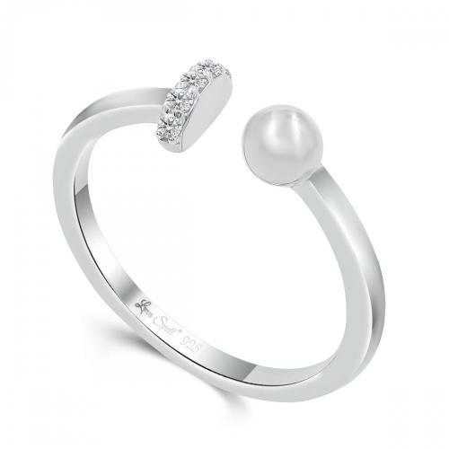 Love Spell® Lab-grown Diamonds Ball And Bar Open Shank Band - 0.06 Ct. T.w.